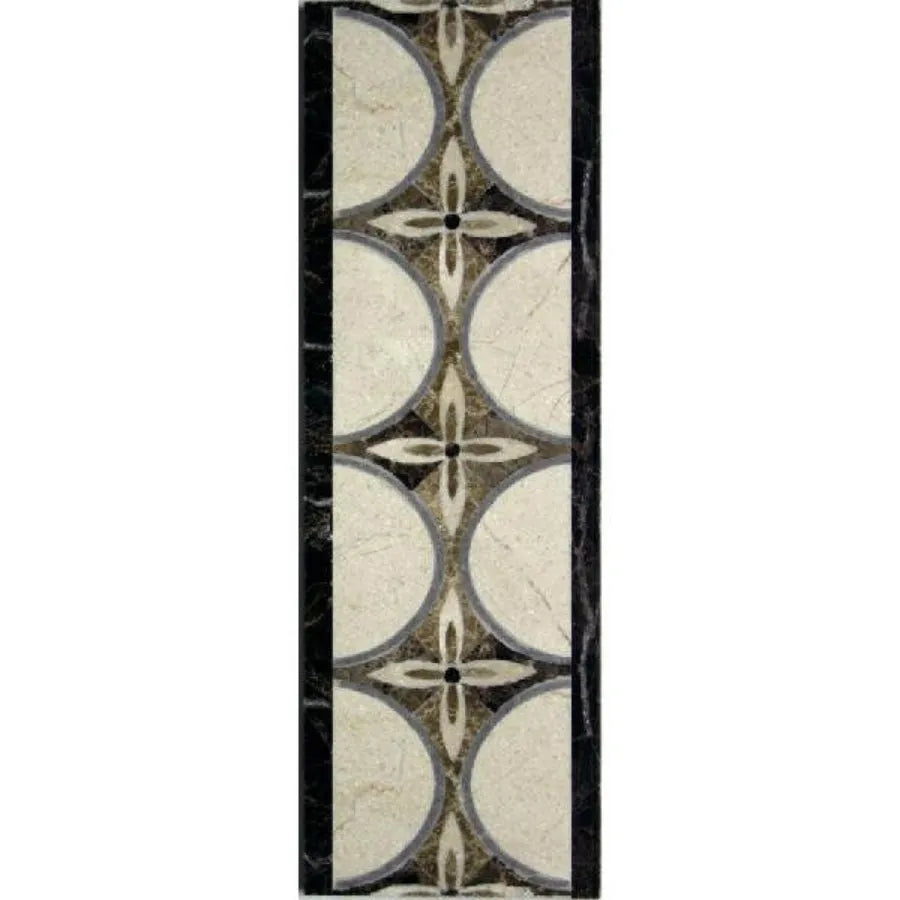 Crescent 4x12 Marble Waterjet Border - Polished Crescent 4x12 Marble Waterjet Border - Polished - American Tile Depot
