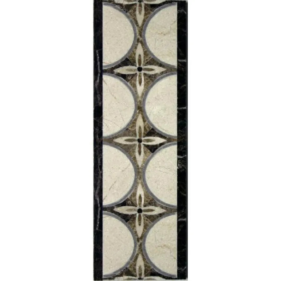Crescent 4x12 Marble Waterjet Border - Polished Crescent 4x12 Marble Waterjet Border - Polished - American Tile Depot