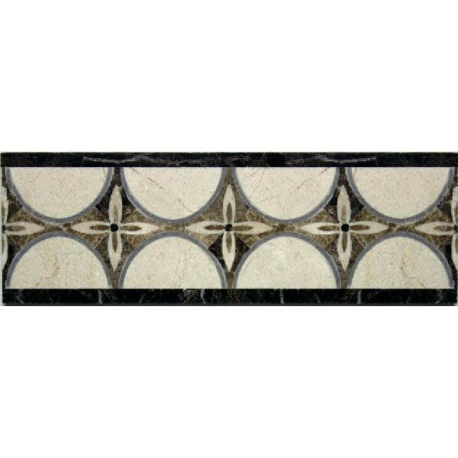 Crescent 4x12 Marble Waterjet Border - Polished Crescent 4x12 Marble Waterjet Border - Polished - American Tile Depot