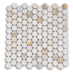 Curvus Marble Calacatta Polished Circular Marble Mosaic Tile Curvus Marble Calacatta Polished Circular Marble Mosaic Tile - American Tile Depot