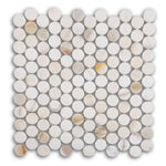 Curvus Marble Calacatta Polished Circular Marble Mosaic Tile Curvus Marble Calacatta Polished Circular Marble Mosaic Tile - American Tile Depot