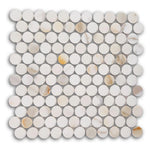 Curvus Marble Calacatta Polished Circular Marble Mosaic Tile Curvus Marble Calacatta Polished Circular Marble Mosaic Tile - American Tile Depot