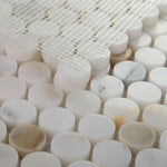 Curvus Marble Calacatta Polished Circular Marble Mosaic Tile Curvus Marble Calacatta Polished Circular Marble Mosaic Tile - American Tile Depot