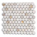 Curvus Marble Calacatta Polished Circular Marble Mosaic Tile Curvus Marble Calacatta Polished Circular Marble Mosaic Tile - American Tile Depot