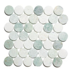 Curvus Marble Large Green Circular Marble Mosaic Tile Curvus Marble Large Green Circular Marble Mosaic Tile - American Tile Depot