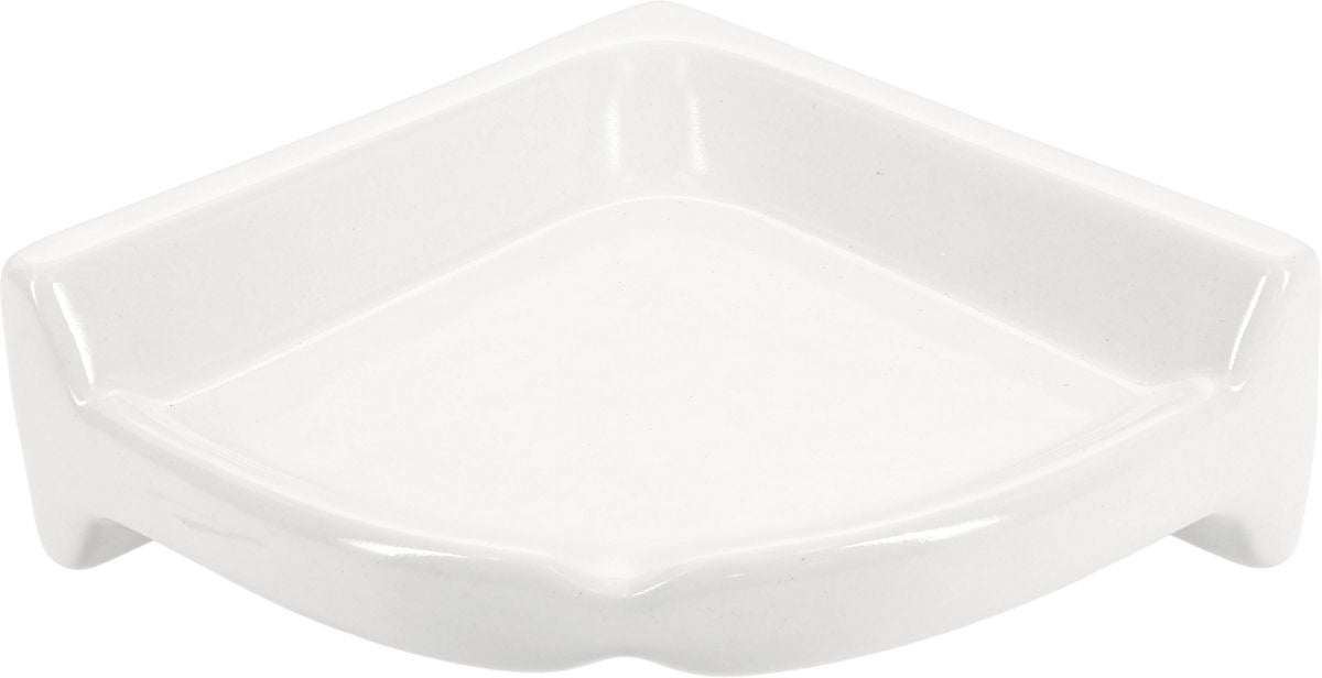 Daltile White Ceramic Shower Corner Shelf - Medium - American Tile Depot