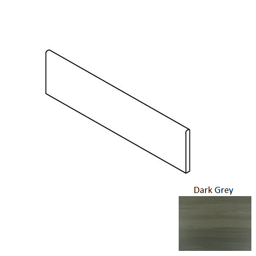 3x12 Evolution Dark Grey Matte Stone Look Porcelain Bullnose Tile