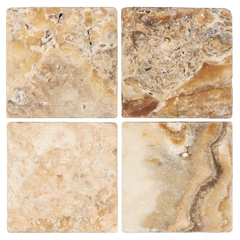 12x12 Antico Onyx Travertine Tumbled Tile 12x12 Antico Onyx Travertine Tumbled Tile - American Tile Depot