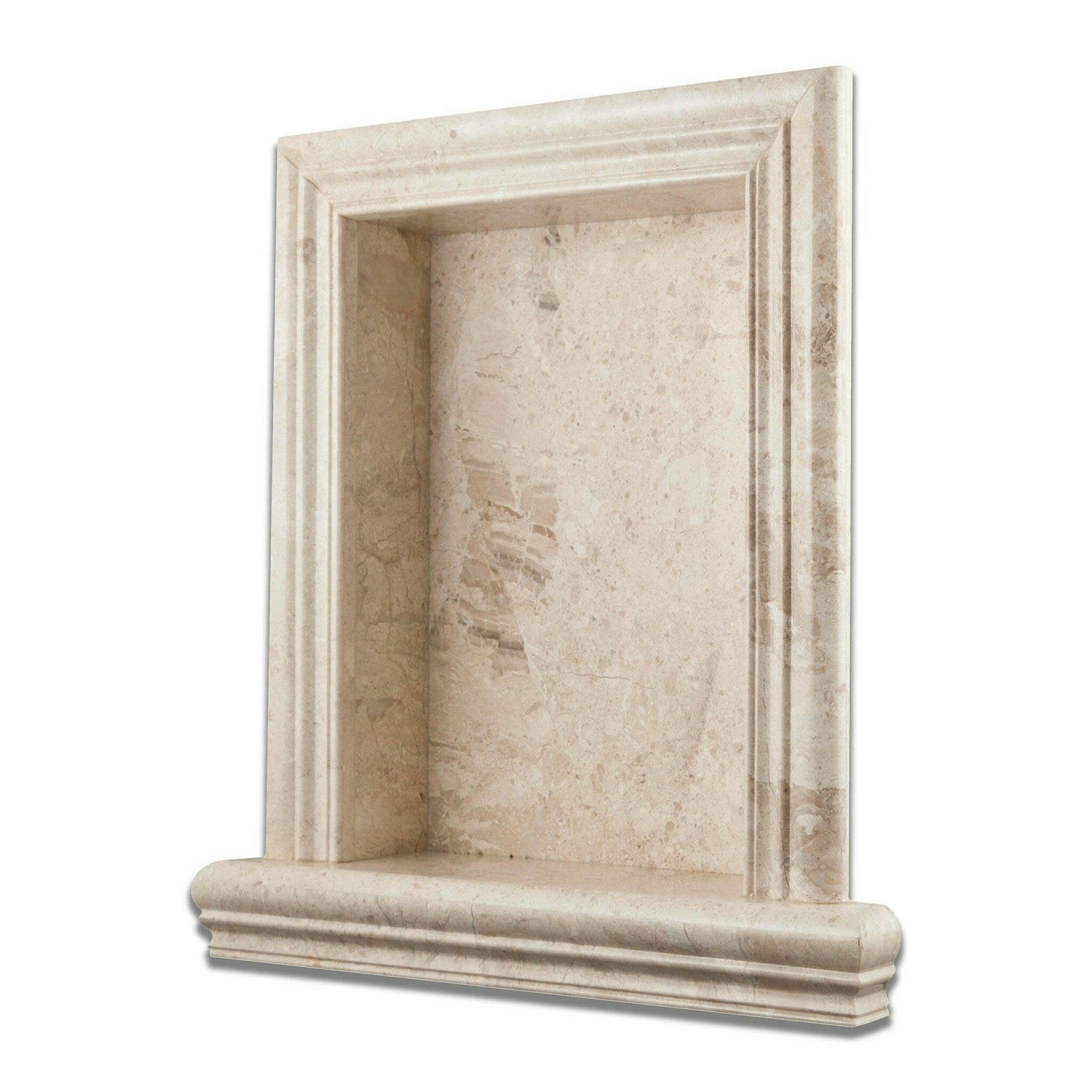 Diano Royal Marble Hand-Made Custom Shampoo Niche / Shelf - LARGE - Honed Diano Royal Marble Hand-Made Custom Shampoo Niche / Shelf - LARGE - Honed - American Tile Depot