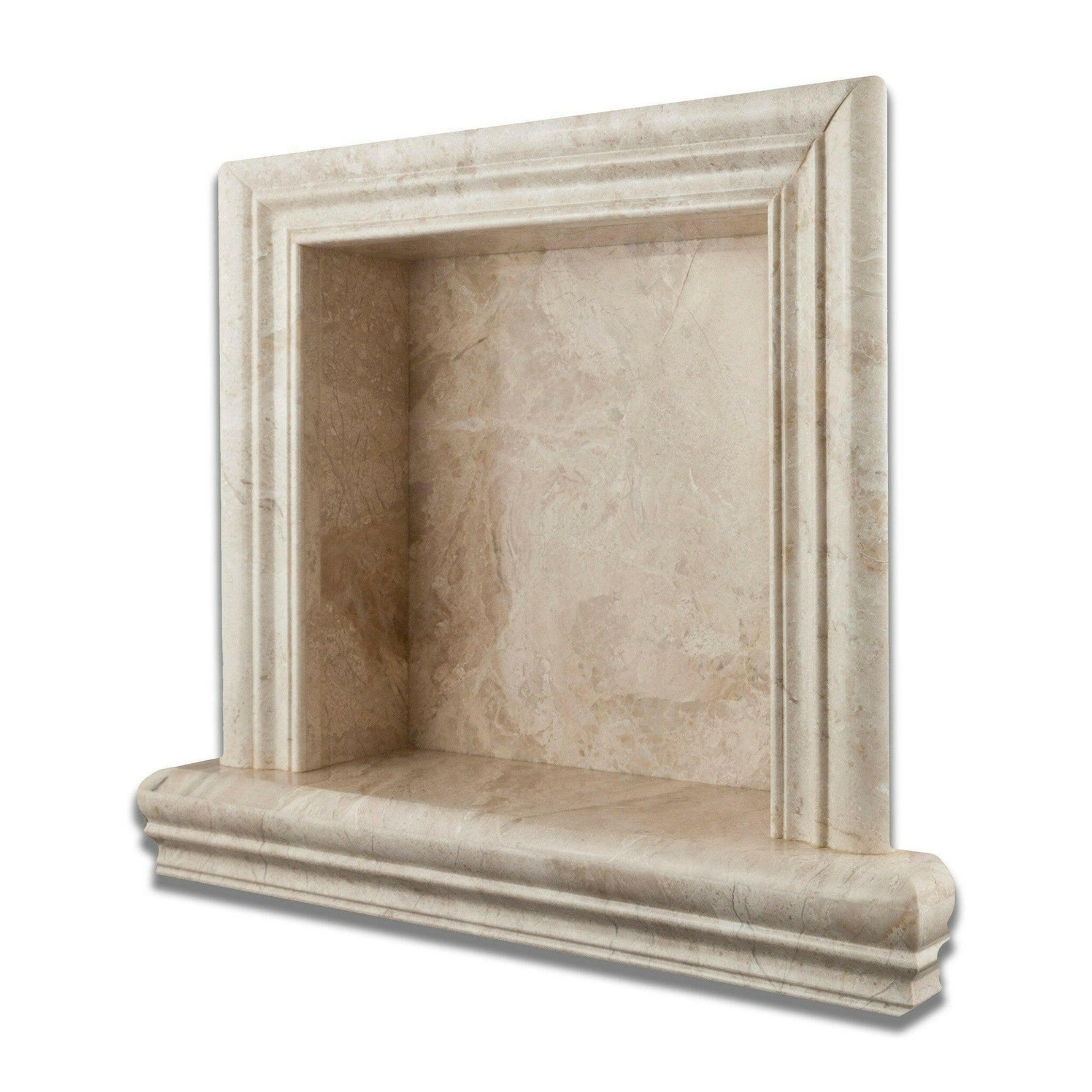 Diano Royal Marble Hand-Made Custom Shampoo Niche / Shelf - SMALL - Honed Diano Royal Marble Hand-Made Custom Shampoo Niche / Shelf - SMALL - Honed - American Tile Depot