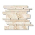 Diano Royal (Queen Beige) Marble Polished Random Strip Mosaic Tile - American Tile Depot