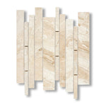 Diano Royal (Queen Beige) Marble Polished Random Strip Mosaic Tile - American Tile Depot