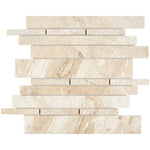 Diano Royal (Queen Beige) Marble Polished Random Strip Mosaic Tile Diano Royal (Queen Beige) Marble Polished Random Strip Mosaic Tile - American Tile Depot