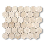 Diano Royal (Queen Beige) Marble Polished 2" Hexagon Mosaic Tile - American Tile Depot