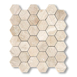 Diano Royal (Queen Beige) Marble Polished 2" Hexagon Mosaic Tile - American Tile Depot
