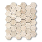 Diano Royal (Queen Beige) Marble Polished 2" Hexagon Mosaic Tile - American Tile Depot