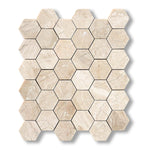 Diano Royal (Queen Beige) Marble Polished 2" Hexagon Mosaic Tile - American Tile Depot