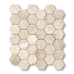 Diano Royal (Queen Beige) Marble Polished 2" Hexagon Mosaic Tile - American Tile Depot