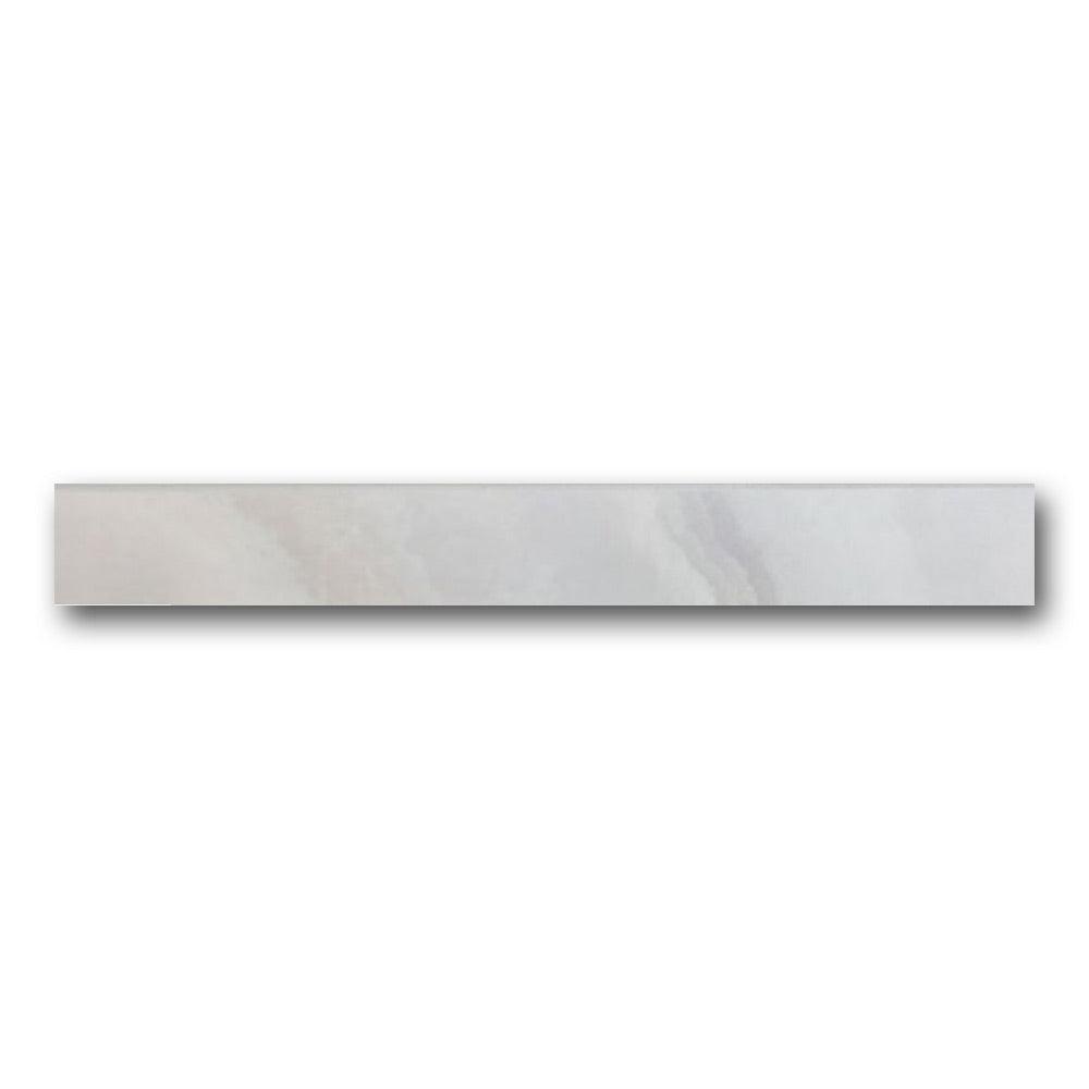 Dreama Bleu Glossy Bullnose 3x24 Molding Trim Dreama Bleu Glossy Bullnose 3x24 Molding Trim - American Tile Depot
