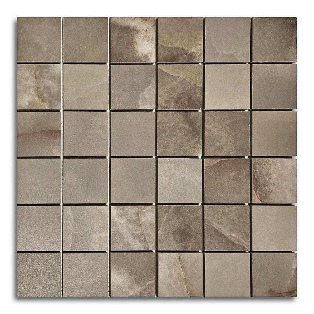 Dreama Choco Matte Square Porcelain Mosaic Tile Dreama Choco Matte Square Porcelain Mosaic Tile - American Tile Depot