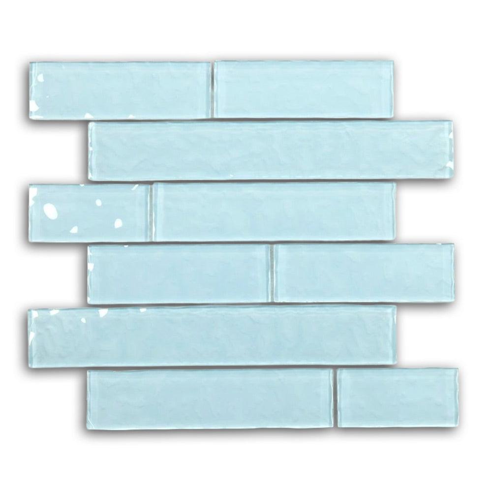 Drift Blue Brick Glass Mosaic Wall Tile - American Tile Depot