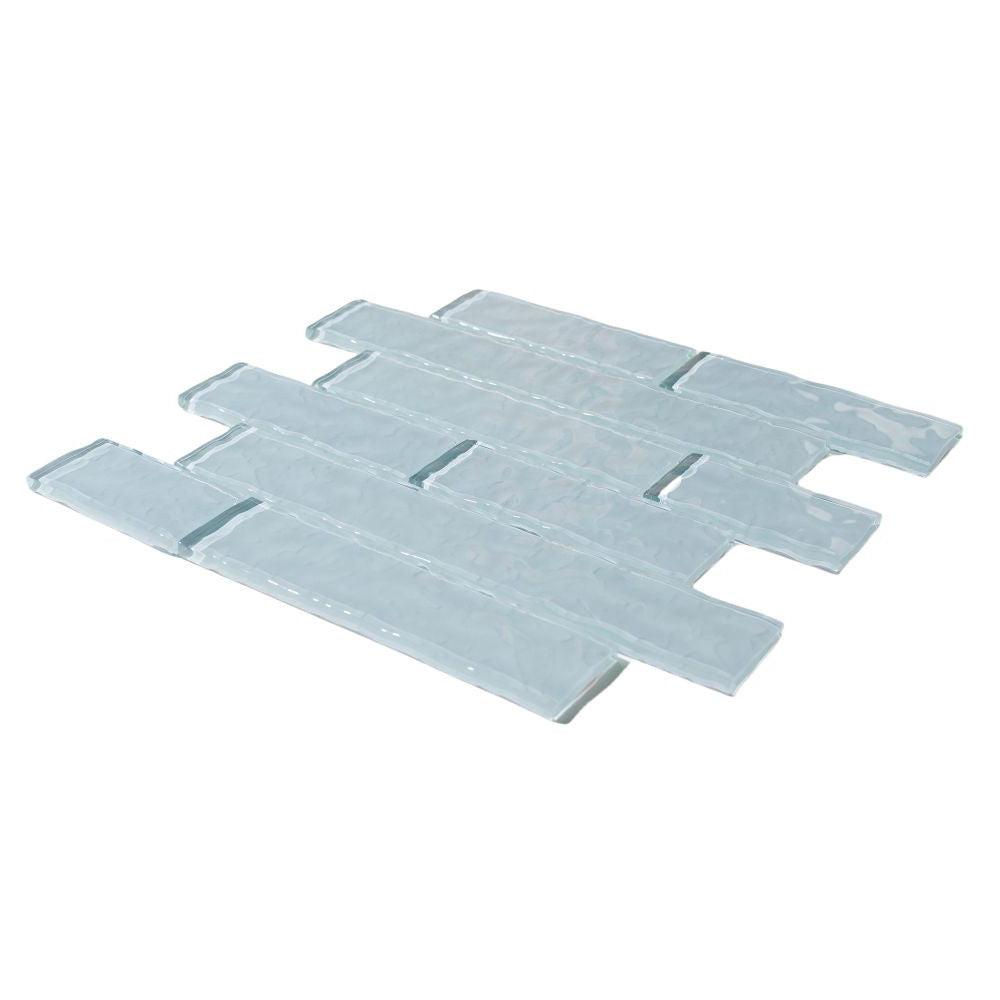 Drift Pewter Brick Glass Mosaic Wall Tile Drift Pewter Brick Glass Mosaic Wall Tile - American Tile Depot