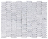 Sapphire Carrara Honed Elongated Hexagon Marble Mosaic Tile