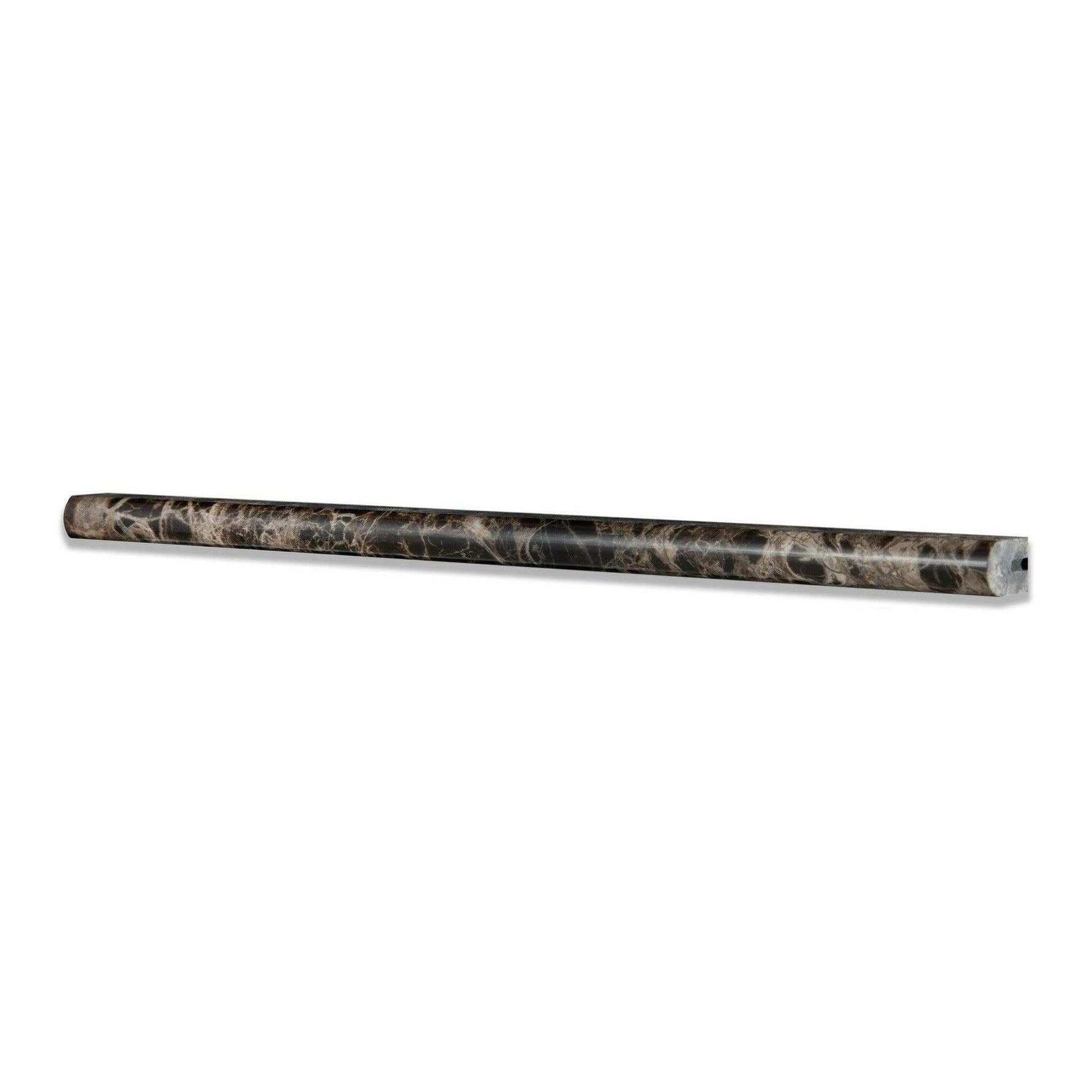 Emperador Dark Marble Polished 1/2x12 Pencil Liner Emperador Dark Marble Polished 1/2x12 Pencil Liner - American Tile Depot