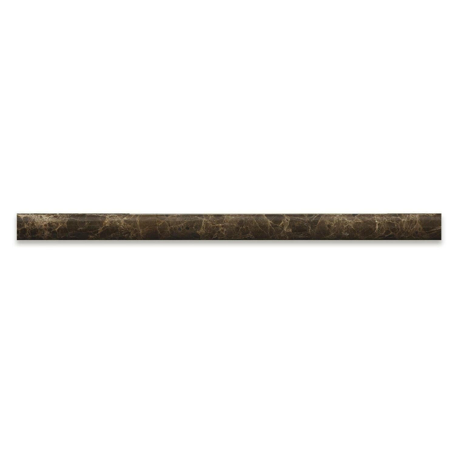 Emperador Dark Marble Polished 3/4x12 Bullnose Liner Emperador Dark Marble Polished 3/4x12 Bullnose Liner - American Tile Depot