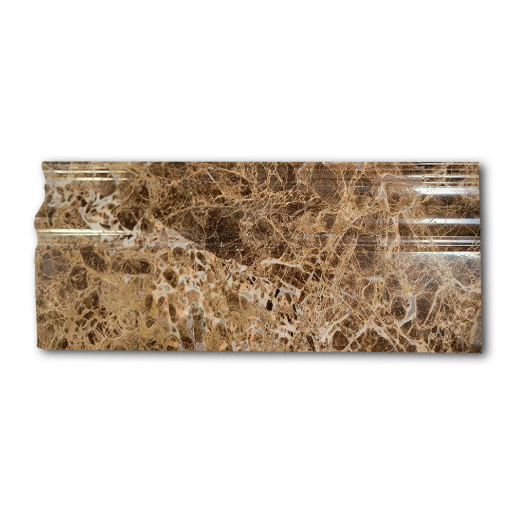 Emperador Dark Marble Polished 4" Baseboard Trim Molding Emperador Dark Marble Polished 4" Baseboard Trim Molding - American Tile Depot