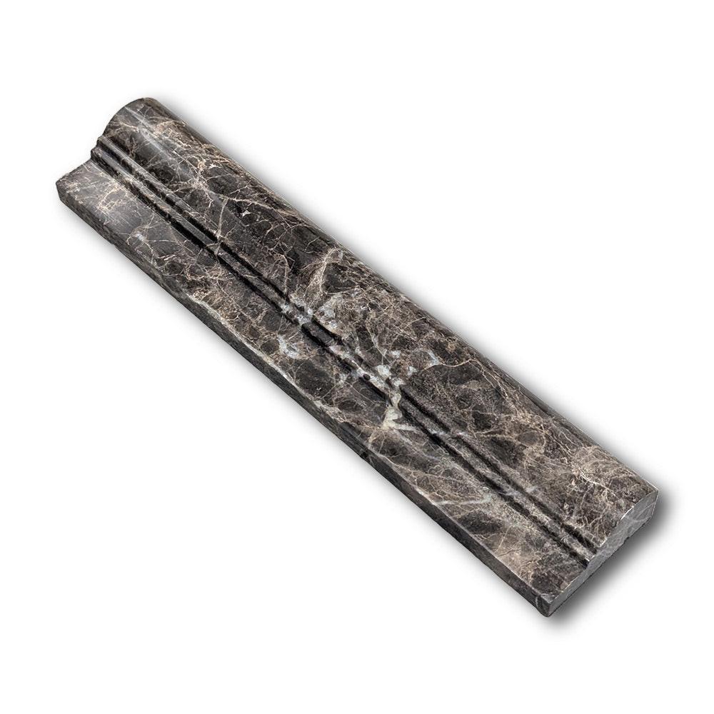Emperador Dark Marble Polished OG-2 Chair Rail Molding Trim Emperador Dark Marble Polished OG-2 Chair Rail Molding Trim - American Tile Depot