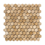Emperador Light Marble Polished 1" Mini Hexagon Mosaic Tile Emperador Light Marble Polished 1" Mini Hexagon Mosaic Tile - American Tile Depot