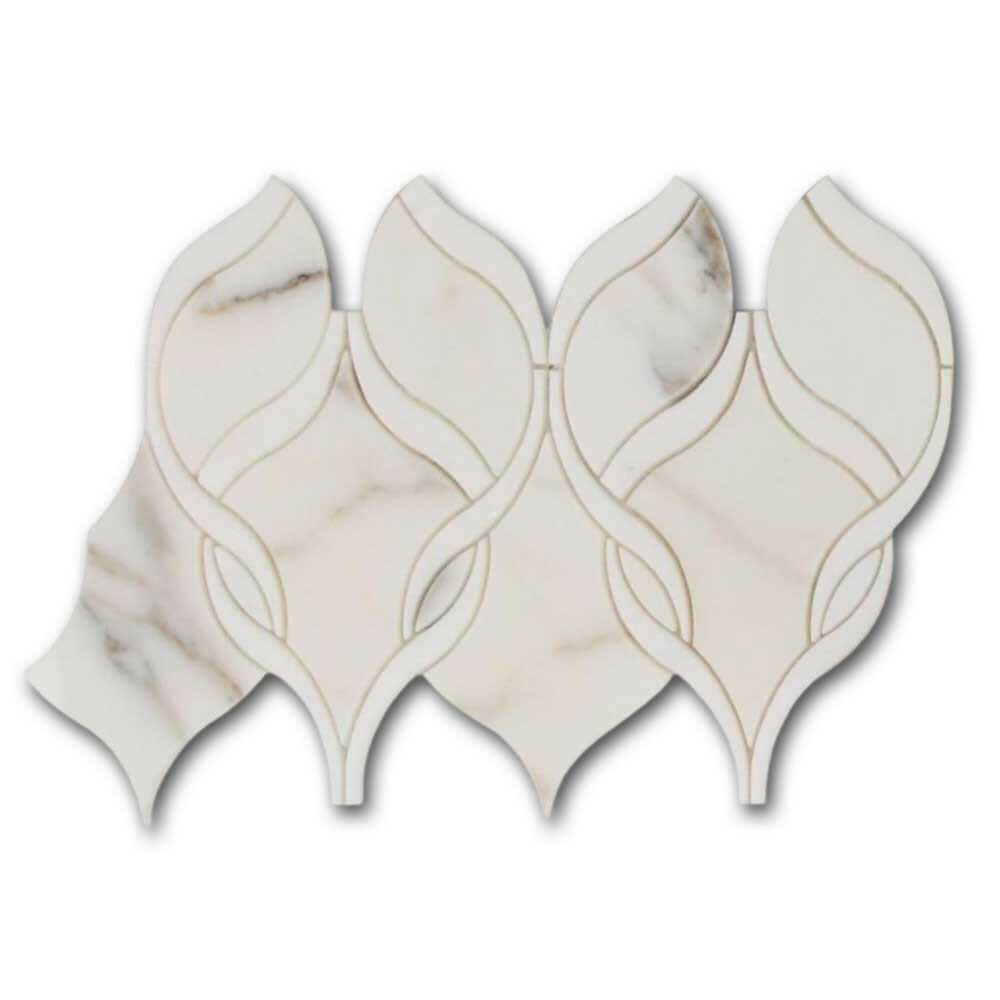 Fame Calacatta Gold Twirl Marble Mosaic Wall Tile