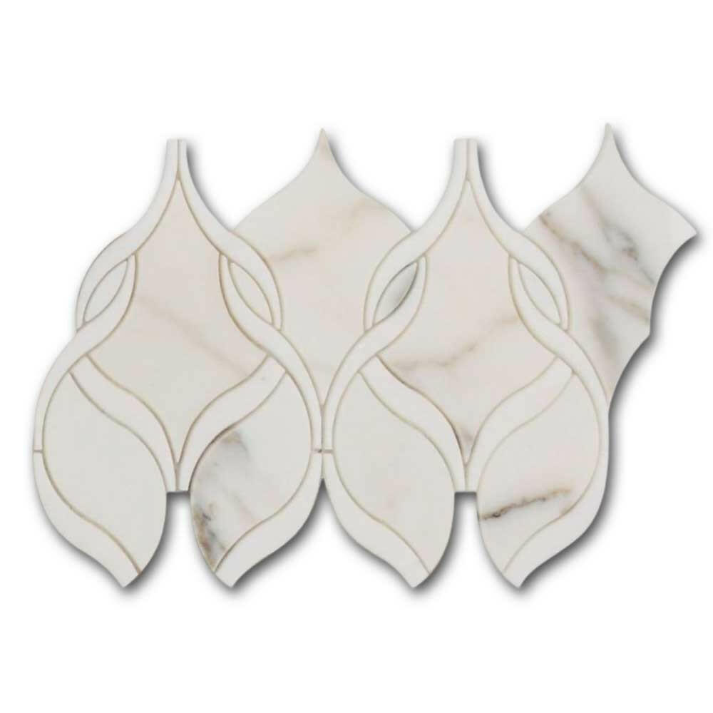 Fame Calacatta Gold Twirl Marble Mosaic Wall Tile