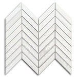 Famea Calacatta Soft Chevron Porcelain Mosaic Tile Famea Calacatta Soft Chevron Porcelain Mosaic Tile - American Tile Depot