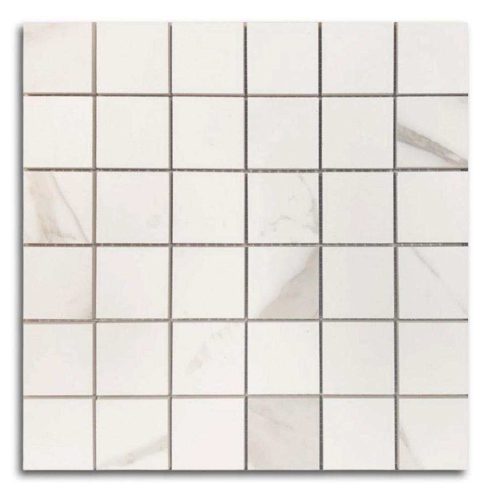 Famea Calacatta Soft Square Porcelain Mosaic Tile Famea Calacatta Soft Square Porcelain Mosaic Tile - American Tile Depot