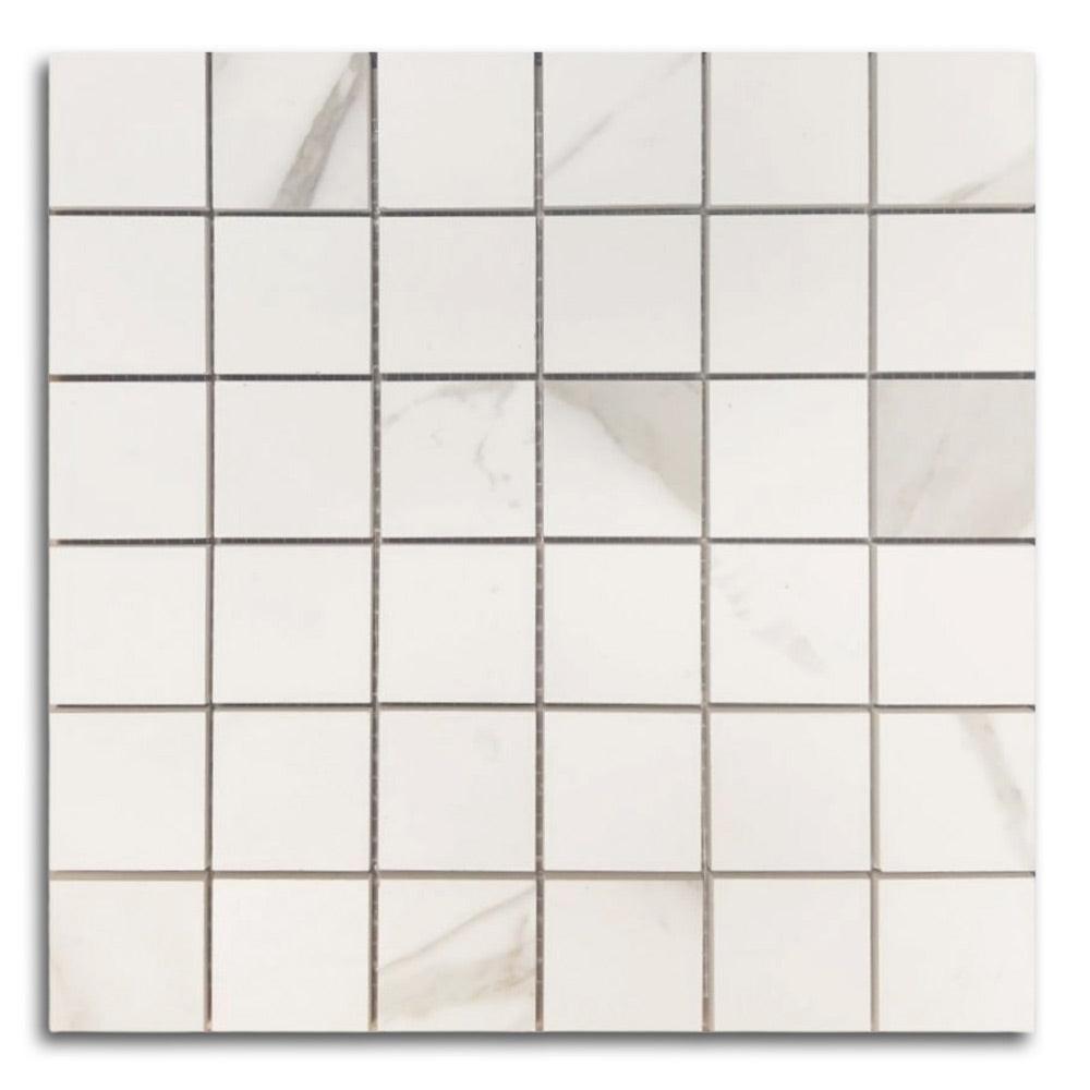 Famea Calacatta Soft Square Porcelain Mosaic Tile Famea Calacatta Soft Square Porcelain Mosaic Tile - American Tile Depot