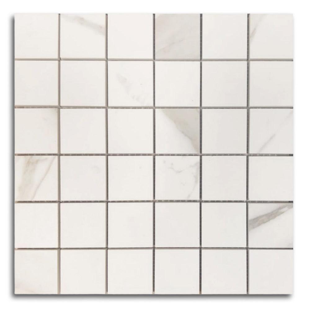 Famea Calacatta Soft Square Porcelain Mosaic Tile Famea Calacatta Soft Square Porcelain Mosaic Tile - American Tile Depot