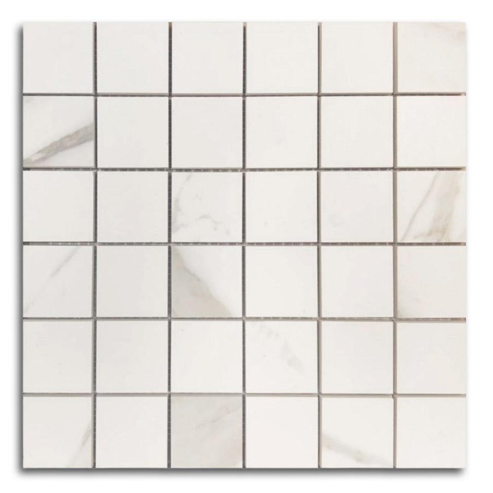 Famea Calacatta Soft Square Porcelain Mosaic Tile Famea Calacatta Soft Square Porcelain Mosaic Tile - American Tile Depot