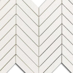 Famea Dolomite Lucido Chevron Porcelain Mosaic Tile Famea Dolomite Lucido Chevron Porcelain Mosaic Tile - American Tile Depot