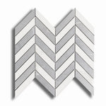 Famea Statuario-Impero Mix Lucido Chevron Porcelain Mosaic Tile - American Tile Depot