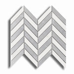 Famea Statuario-Impero Mix Lucido Chevron Porcelain Mosaic Tile - American Tile Depot