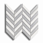 Famea Statuario-Impero Mix Lucido Chevron Porcelain Mosaic Tile - American Tile Depot