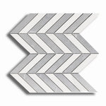 Famea Statuario-Impero Mix Lucido Chevron Porcelain Mosaic Tile - American Tile Depot
