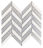 Famea Statuario-Impero Mix Lucido Chevron Porcelain Mosaic Tile Famea Statuario-Impero Mix Lucido Chevron Porcelain Mosaic Tile - American Tile Depot