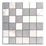 Famea Statuario-Impero Mix Soft Square Porcelain Mosaic Tile Famea Statuario-Impero Mix Soft Square Porcelain Mosaic Tile - American Tile Depot