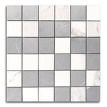 Famea Statuario-Impero Mix Soft Square Porcelain Mosaic Tile Famea Statuario-Impero Mix Soft Square Porcelain Mosaic Tile - American Tile Depot