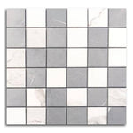 Famea Statuario-Impero Mix Soft Square Porcelain Mosaic Tile Famea Statuario-Impero Mix Soft Square Porcelain Mosaic Tile - American Tile Depot