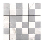 Famea Statuario-Impero Mix Soft Square Porcelain Mosaic Tile Famea Statuario-Impero Mix Soft Square Porcelain Mosaic Tile - American Tile Depot