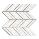 Famea Statuario Lucido Chevron Porcelain Mosaic Tile Famea Statuario Lucido Chevron Porcelain Mosaic Tile - American Tile Depot